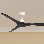 Carve 60" Smart Ceiling Fan, Matte White with Matte Black Blades