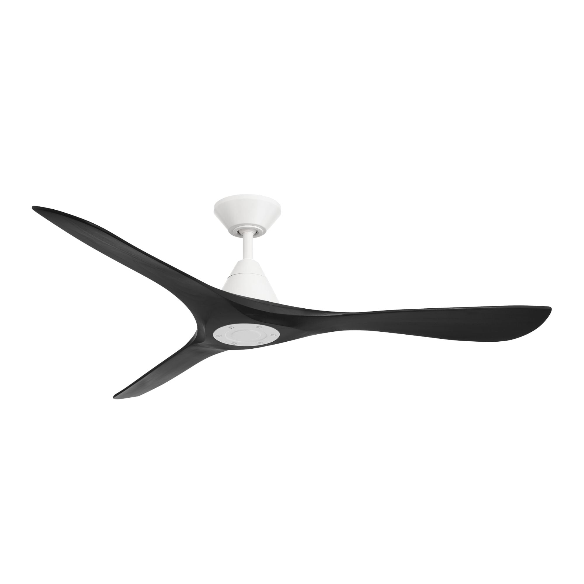 Carve 60" Smart Ceiling Fan, Matte White with Matte Black Blades