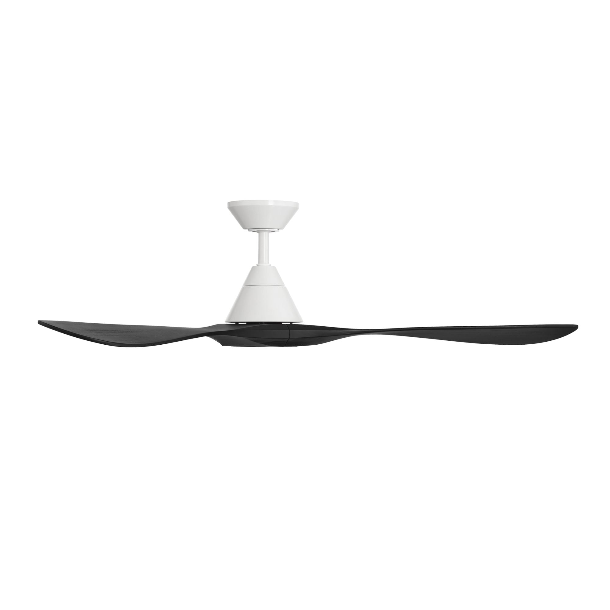 Carve 60" Smart Ceiling Fan, Matte White with Matte Black Blades