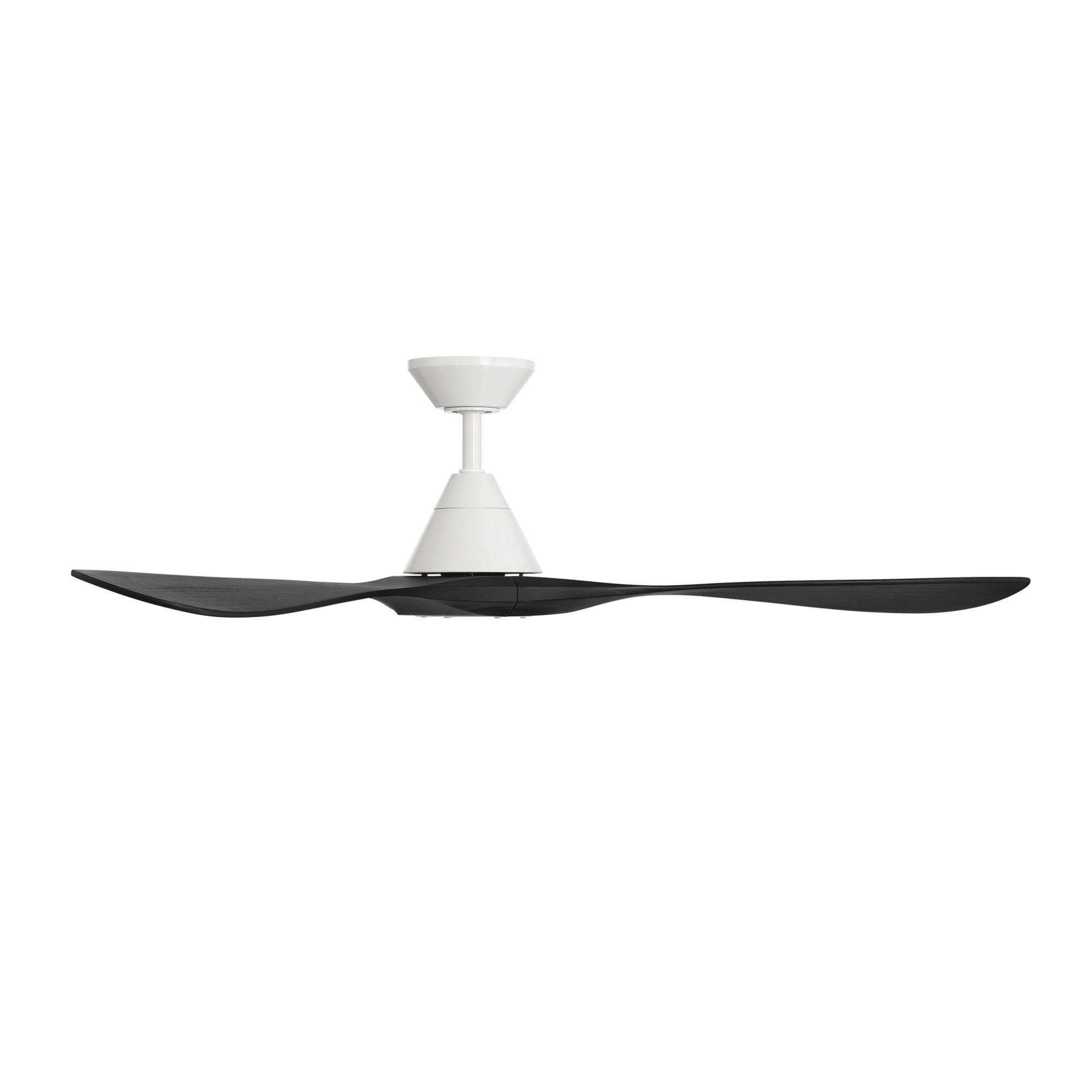 Carve 60" Smart Ceiling Fan, Matte White with Matte Black Blades