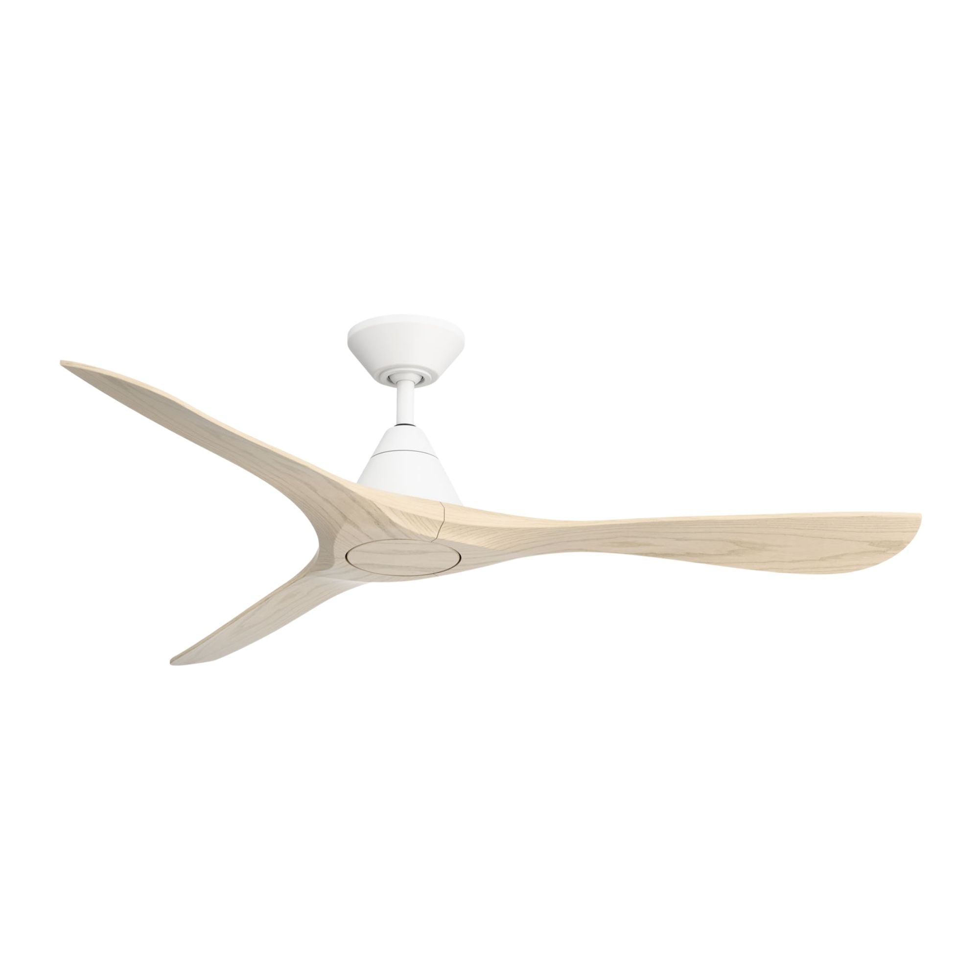 Modern Forms Carve 60" Smart Ceiling Fan, Matte White with White Oak Blades