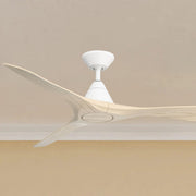 Modern Forms Carve 60" Smart Ceiling Fan, Matte White with White Oak Blades