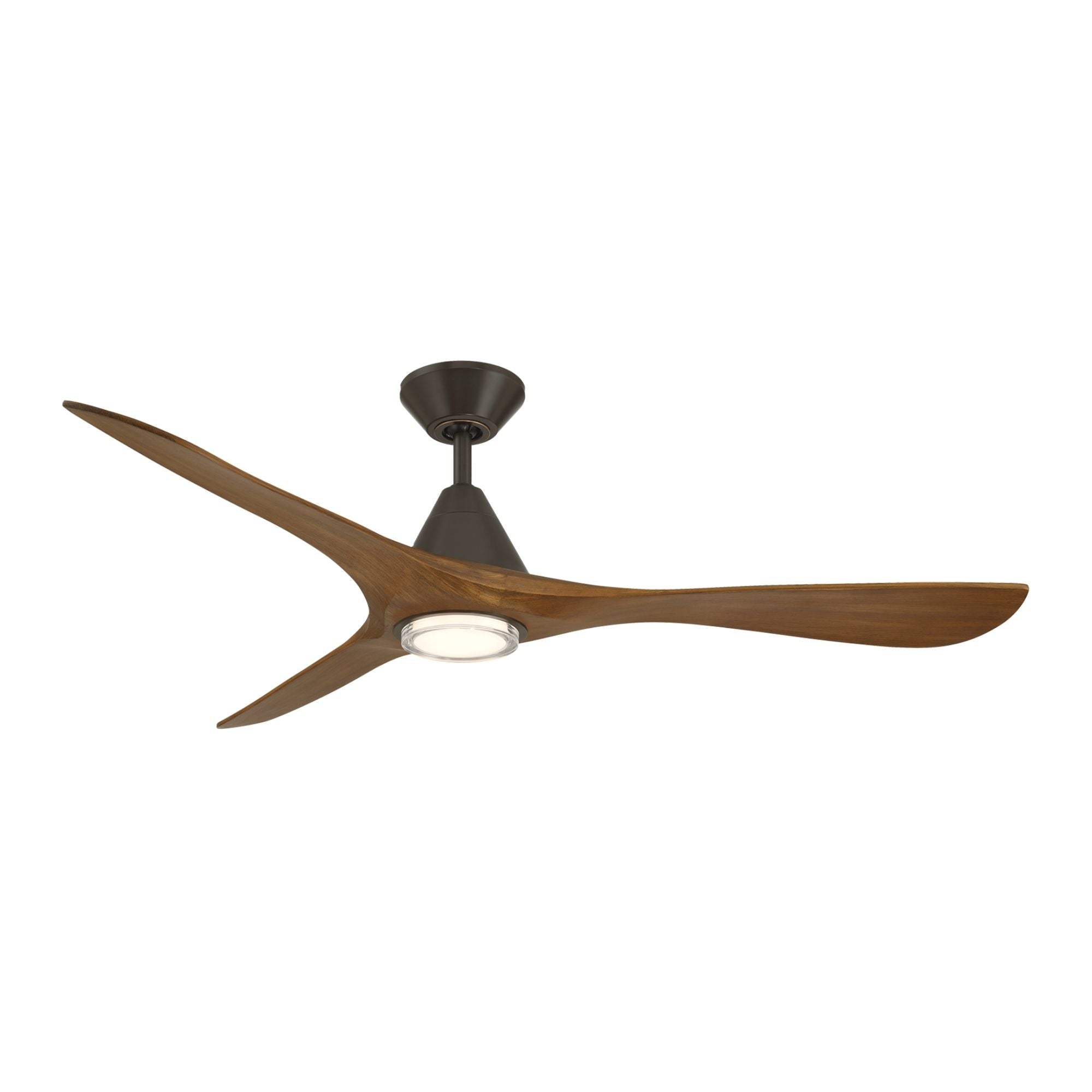 Carve 60" LED Smart Ceiling Fan, Bronze with Distressed Koa Blades