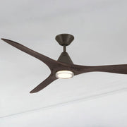 Carve 60" LED Smart Ceiling Fan, Bronze with Dark Walnut Blades
