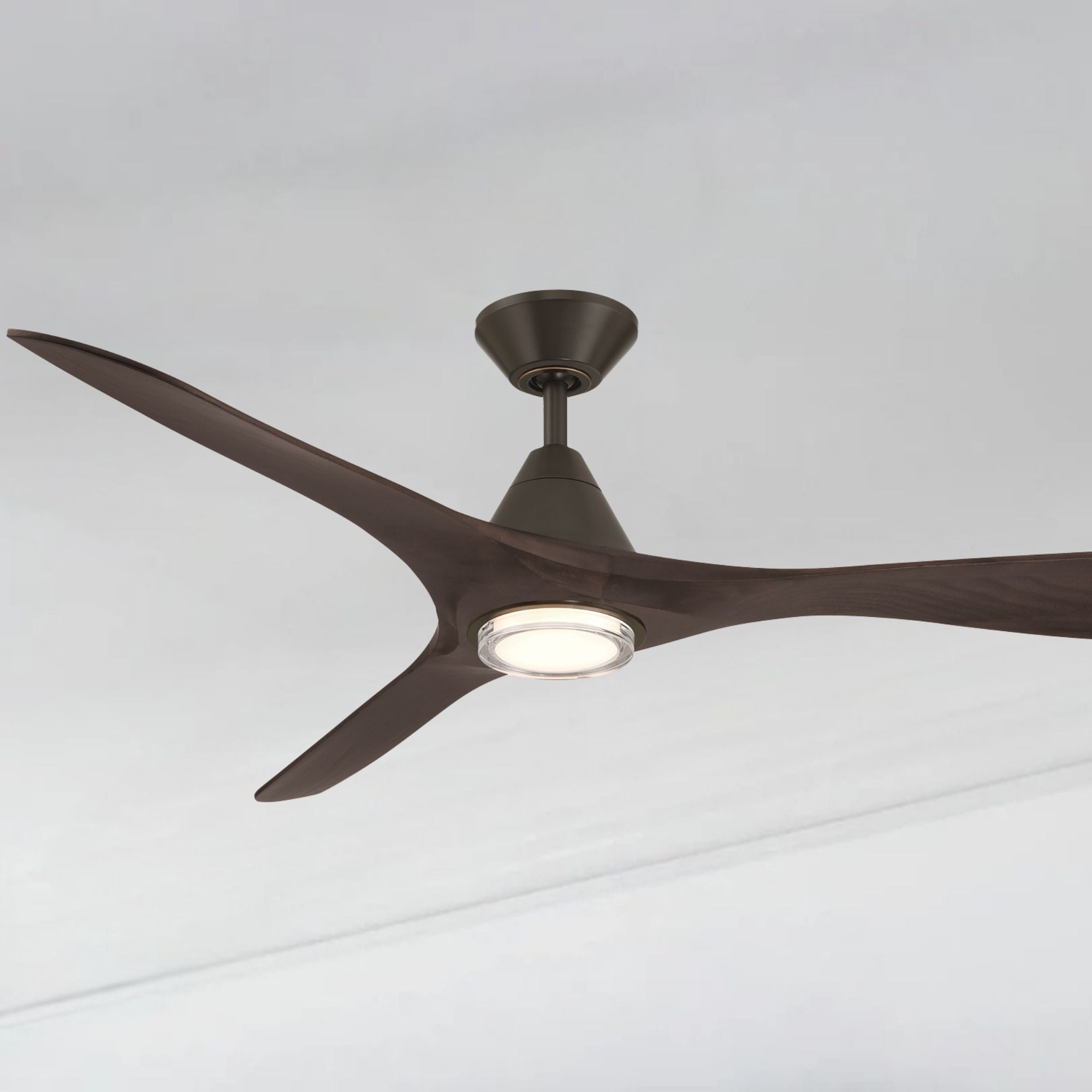 Carve 60" LED Smart Ceiling Fan, Bronze with Dark Walnut Blades