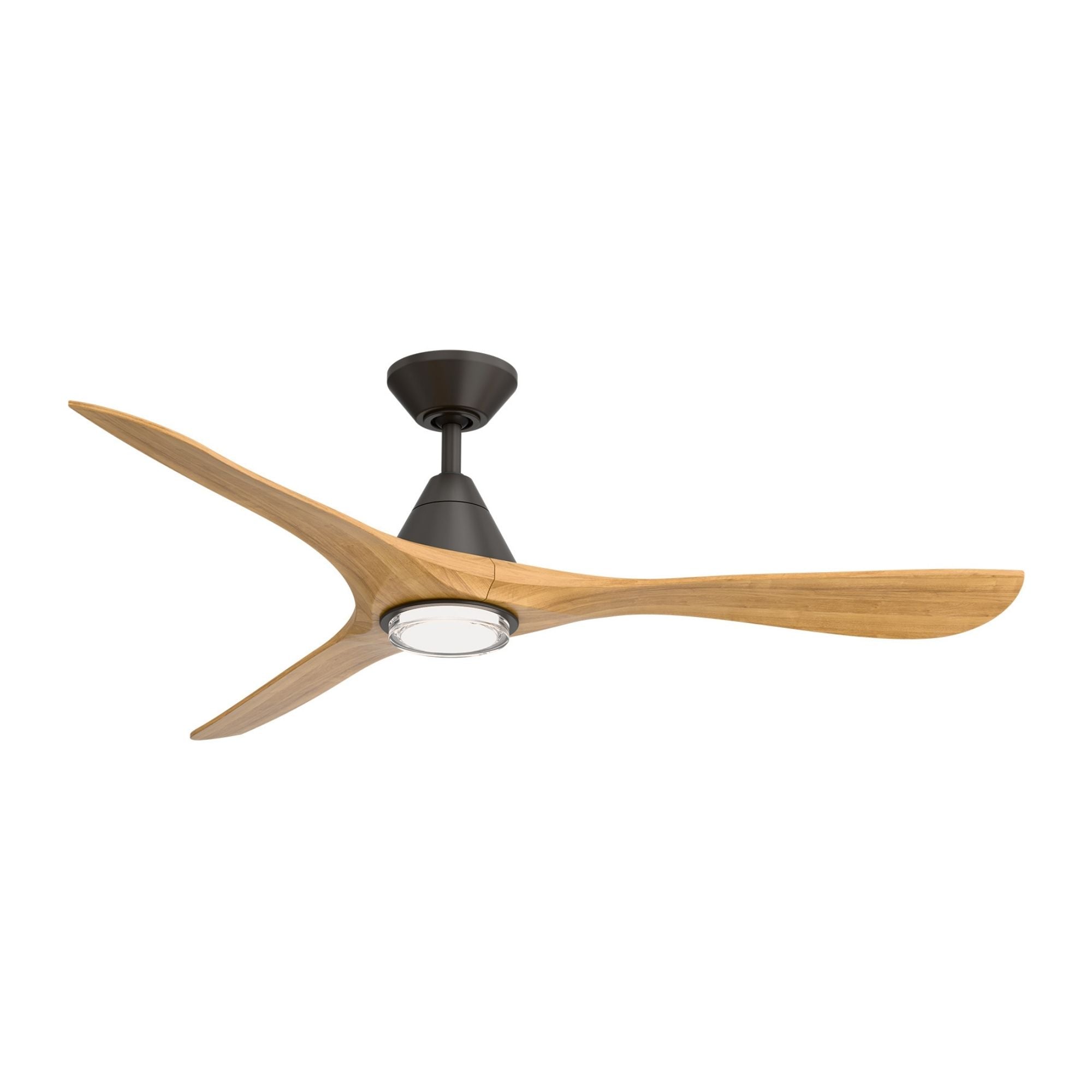 Modern Forms Carve 60" LED Smart Ceiling Fan, Bronze with Honey Oak Blades