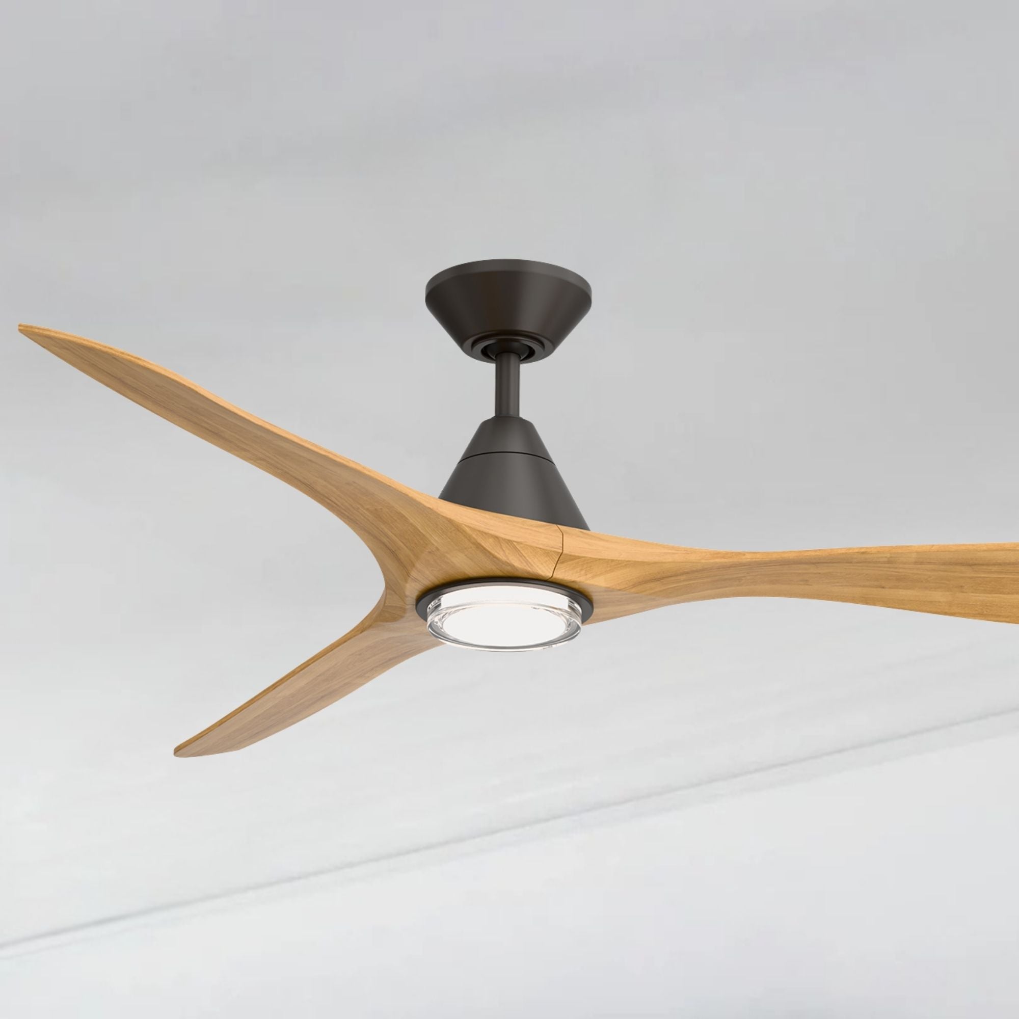 Modern Forms Carve 60" LED Smart Ceiling Fan, Bronze with Honey Oak Blades