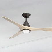 Modern Forms Carve 60" LED Smart Ceiling Fan, Bronze with White Oak Blades