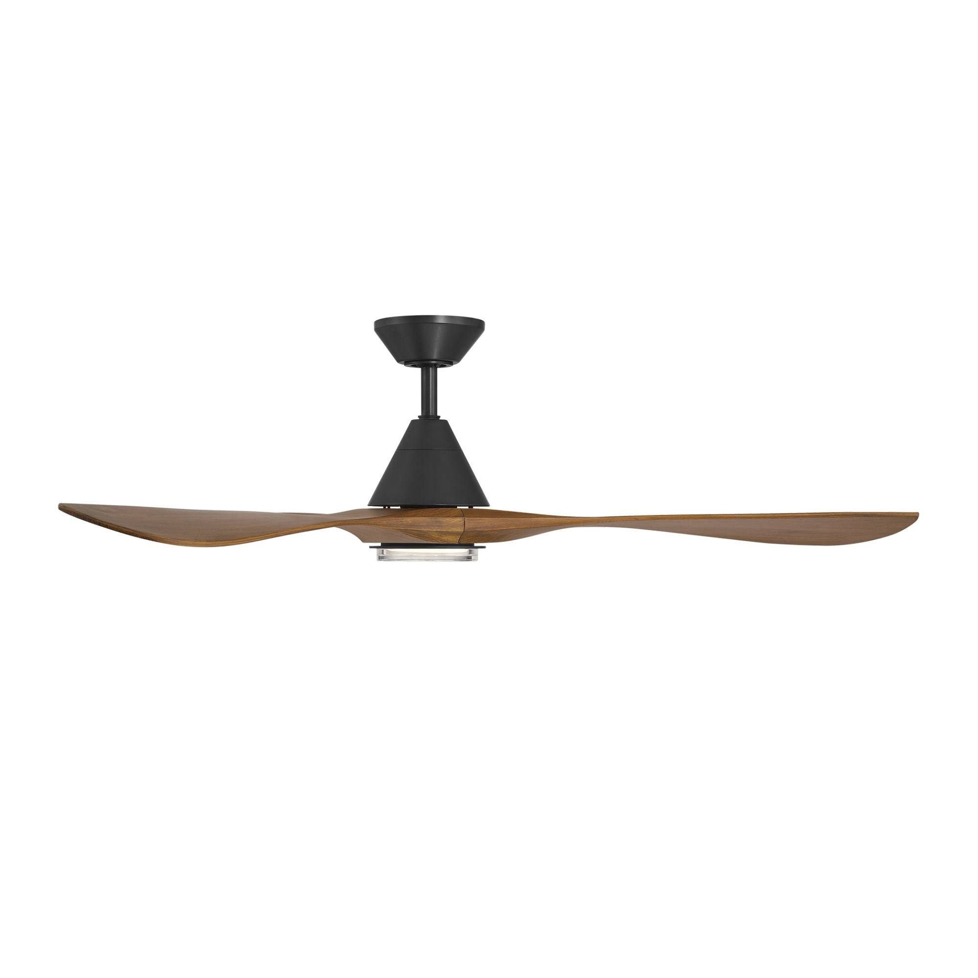 Carve 60" LED Smart Ceiling Fan, Matte Black with Distressed Koa Blades