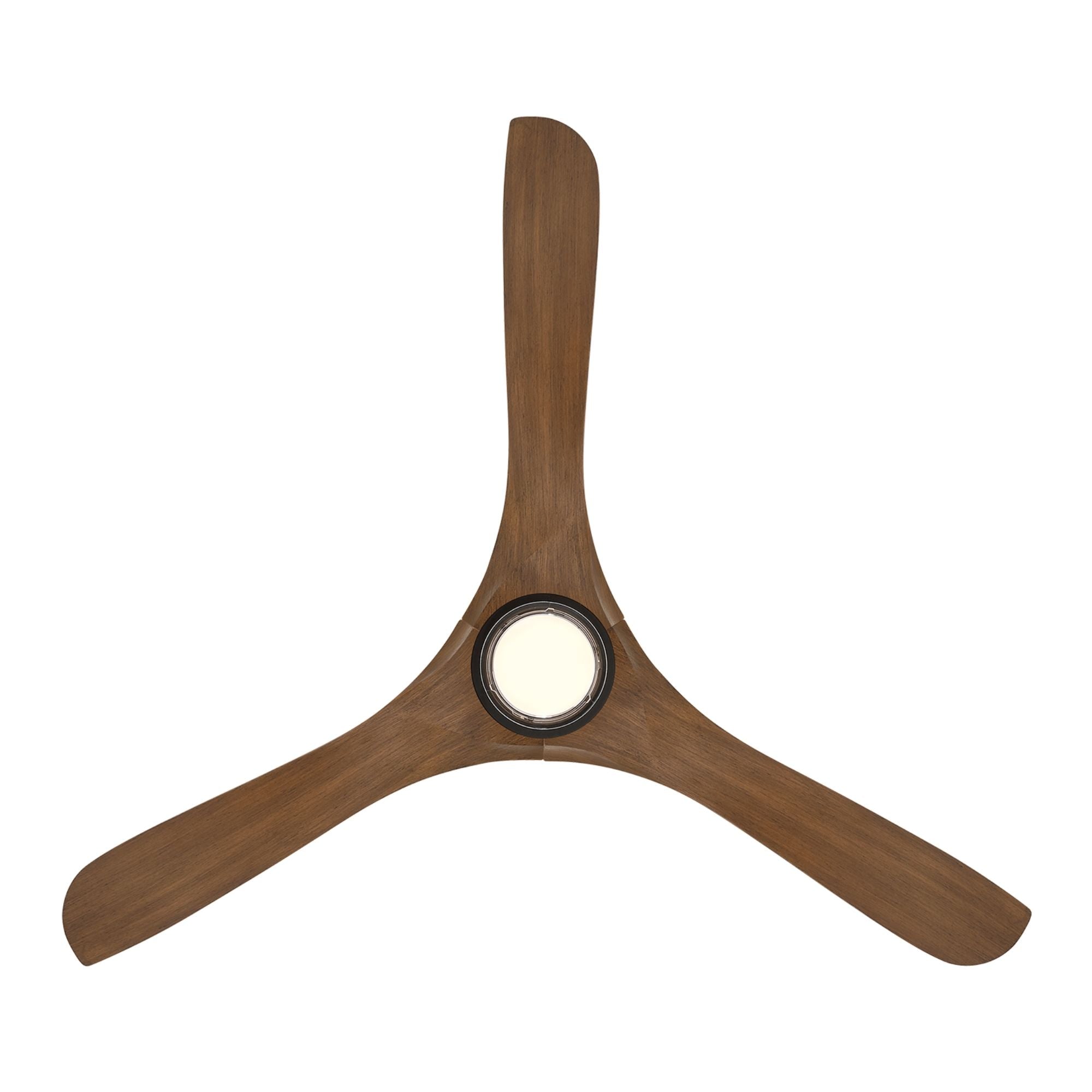 Carve 60" LED Smart Ceiling Fan, Matte Black with Distressed Koa Blades