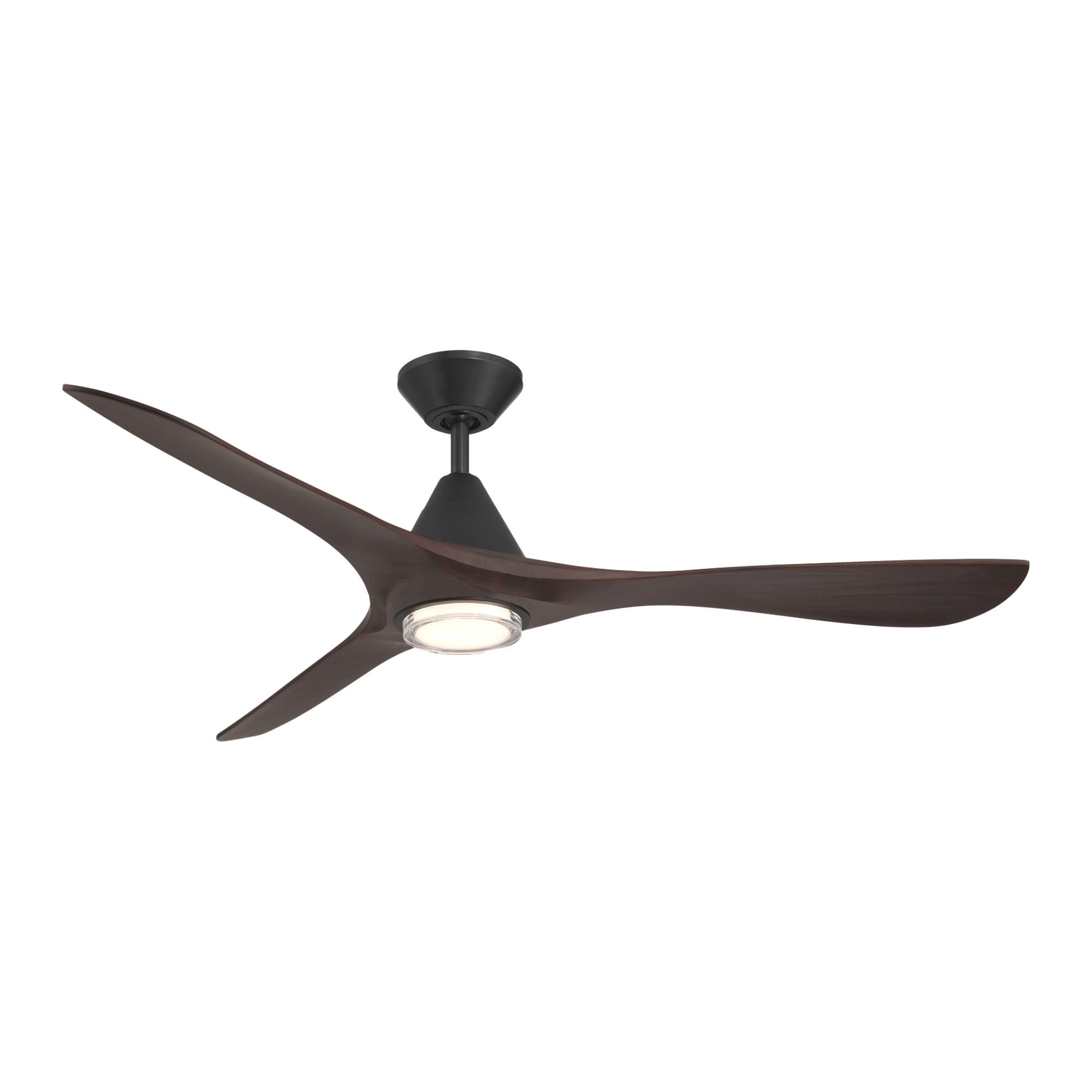 Carve 60" LED Smart Ceiling Fan, Matte Black with Dark Walnut Blades