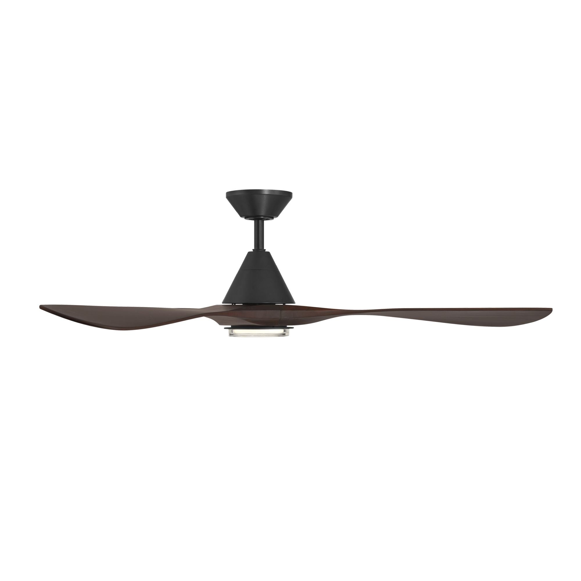Carve 60" LED Smart Ceiling Fan, Matte Black with Dark Walnut Blades