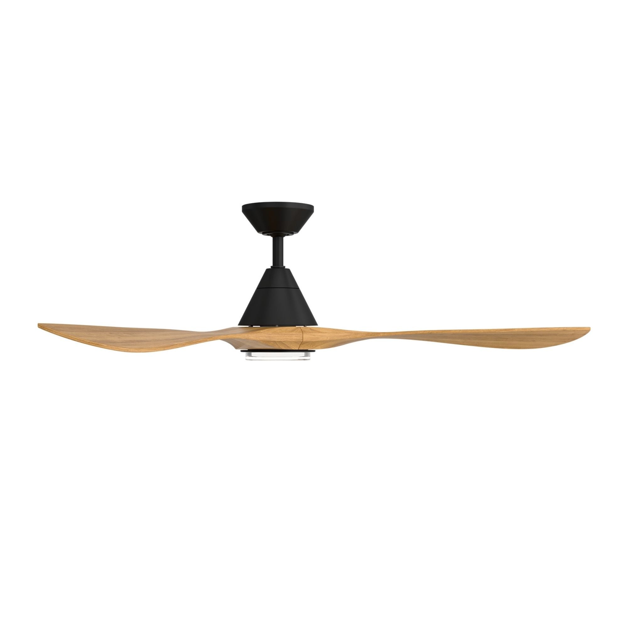 Modern Forms Carve 60" LED Smart Ceiling Fan, Matte Black with Honey Oak Blades