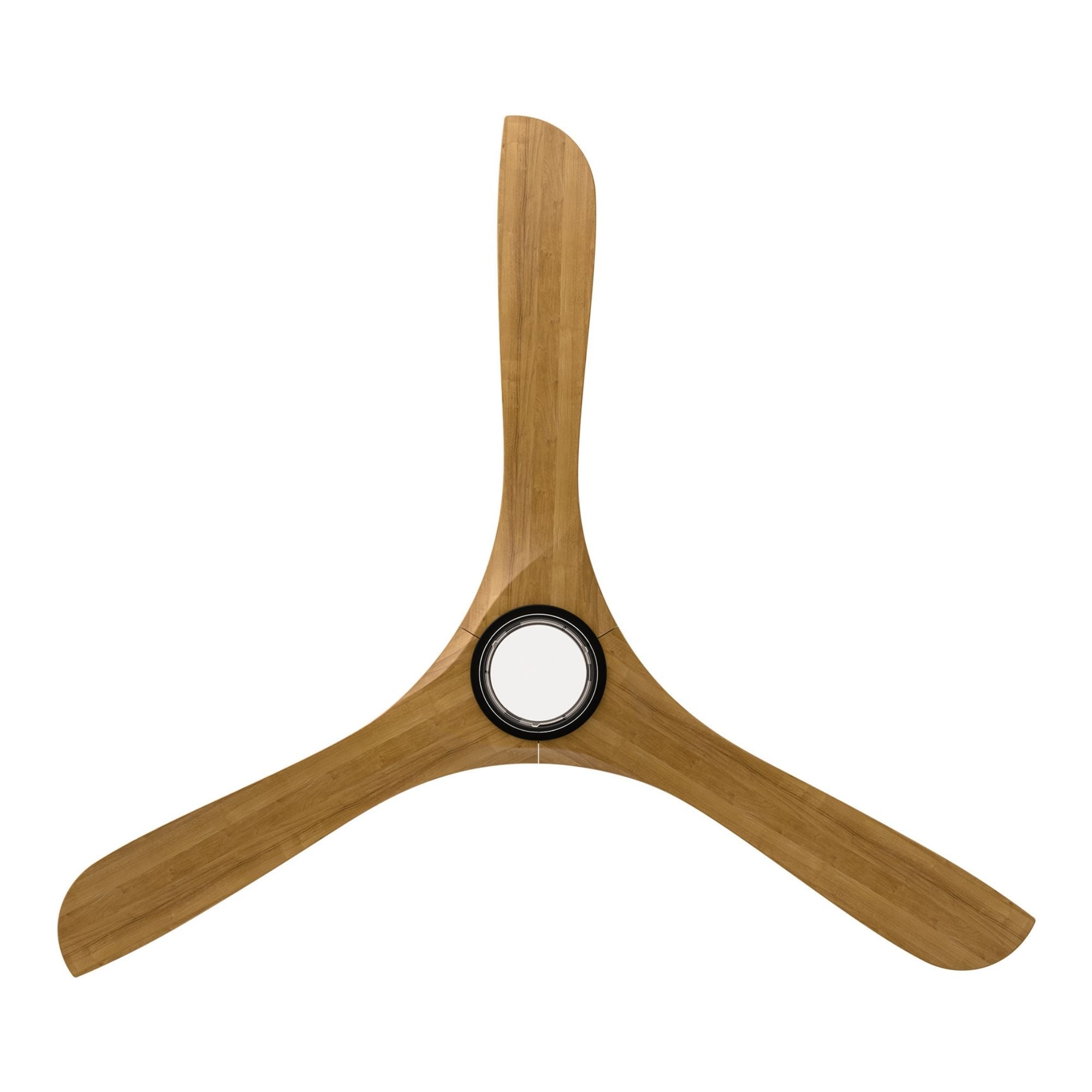 Modern Forms Carve 60" LED Smart Ceiling Fan, Matte Black with Honey Oak Blades