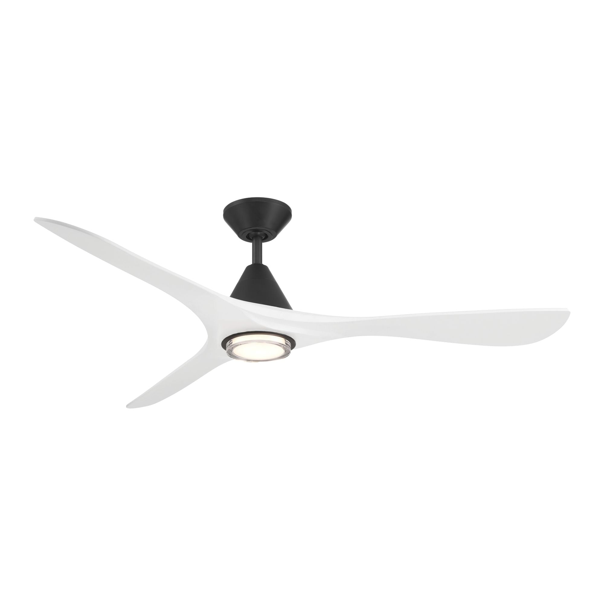 Carve 60" LED Smart Ceiling Fan, Matte Black with Matte White Blades