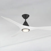 Carve 60" LED Smart Ceiling Fan, Matte Black with Matte White Blades