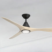 Modern Forms Carve 60" LED Smart Ceiling Fan, Matte Black with White Oak Blades