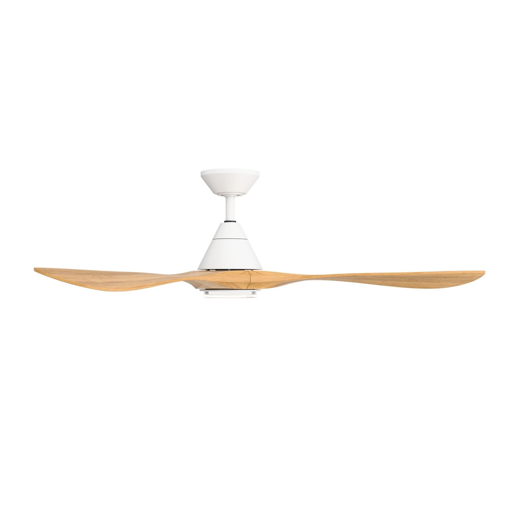 Modern Forms Carve 60" LED Smart Ceiling Fan, Matte White with Honey Oak Blades