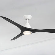 Carve 60" LED Smart Ceiling Fan, Matte White with Matte Black Blades