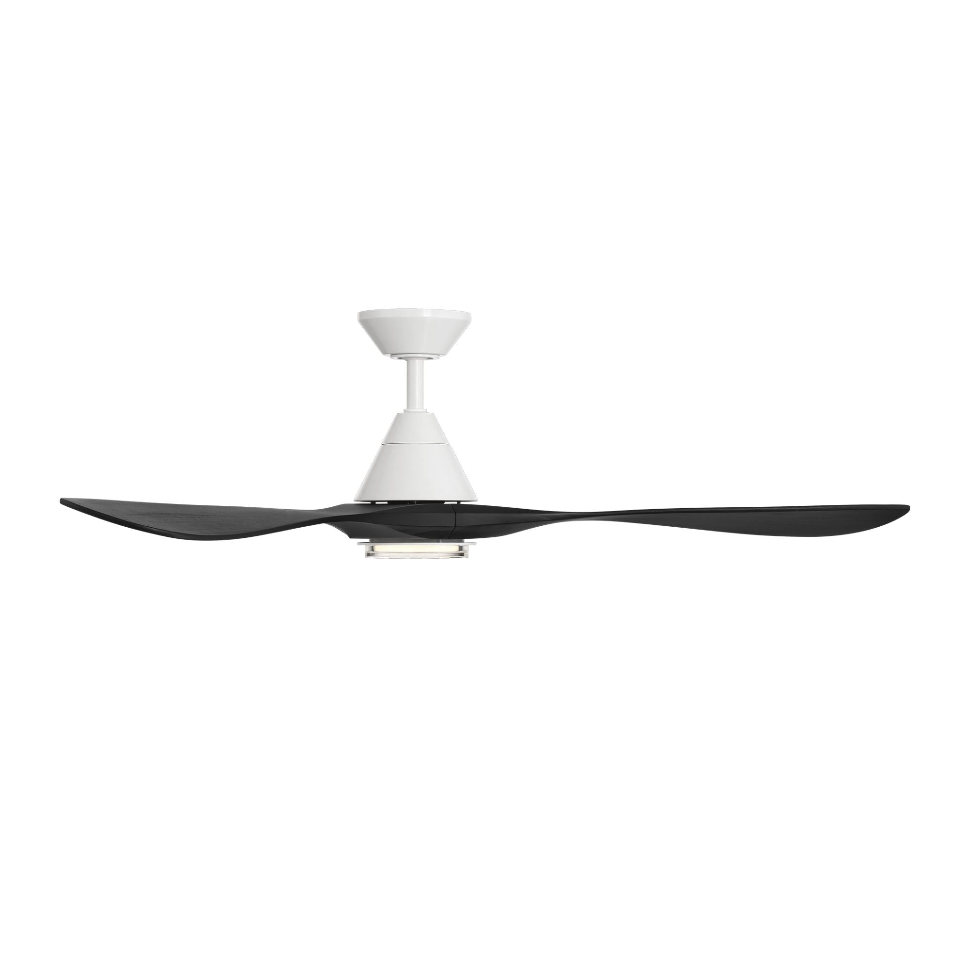 Carve 60" LED Smart Ceiling Fan, Matte White with Matte Black Blades