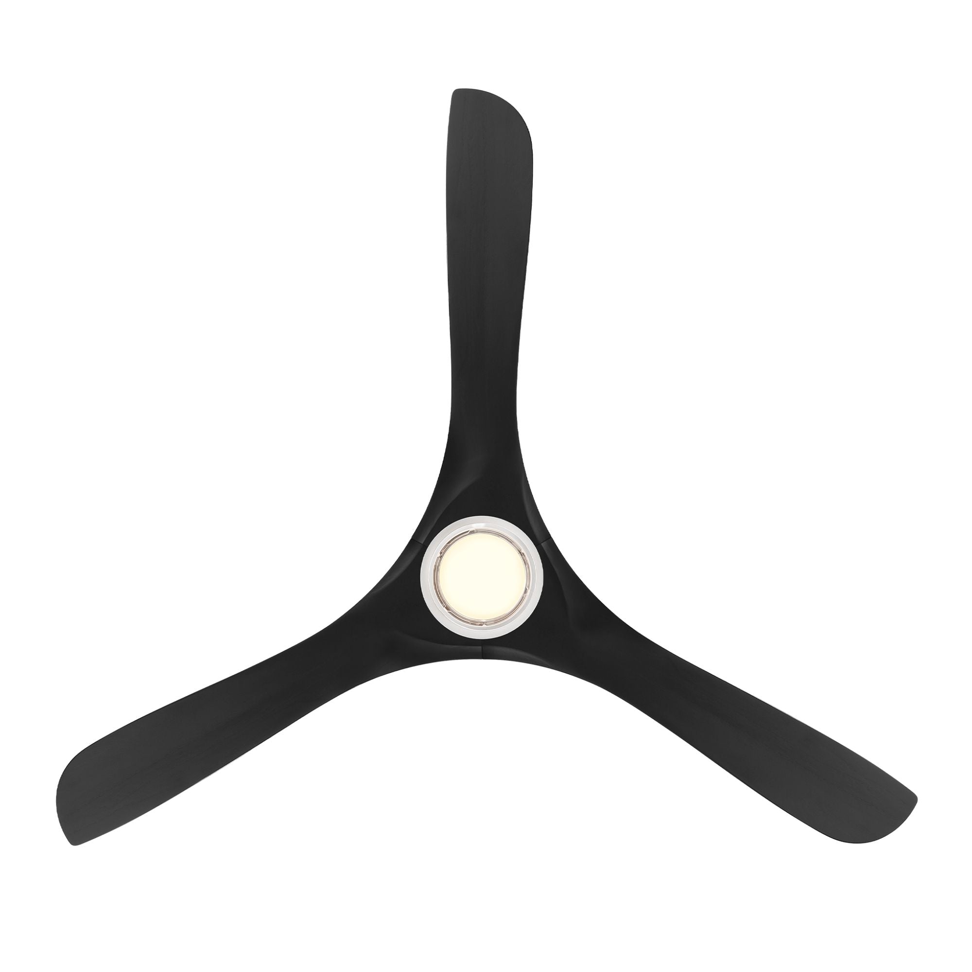 Carve 60" LED Smart Ceiling Fan, Matte White with Matte Black Blades