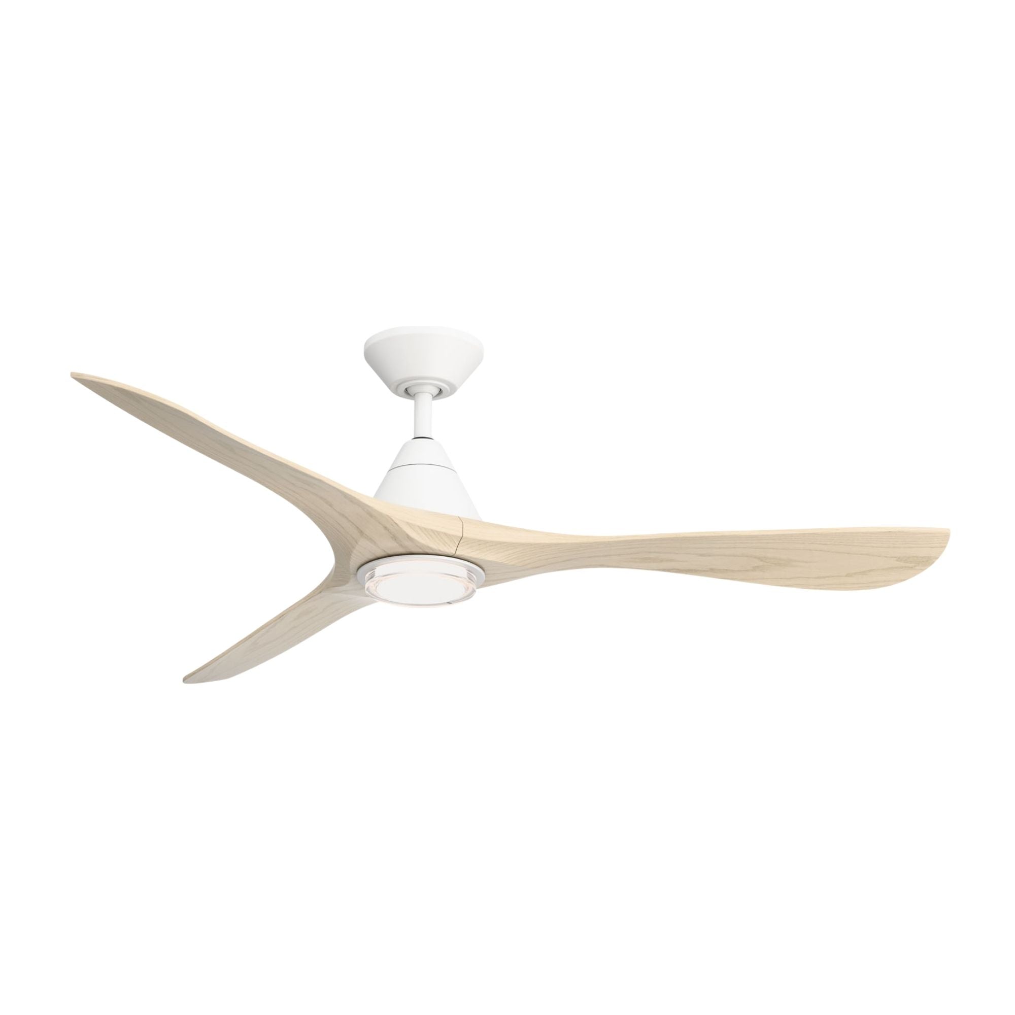 Modern Forms Carve 60" LED Smart Ceiling Fan, Matte White with White Oak Blades