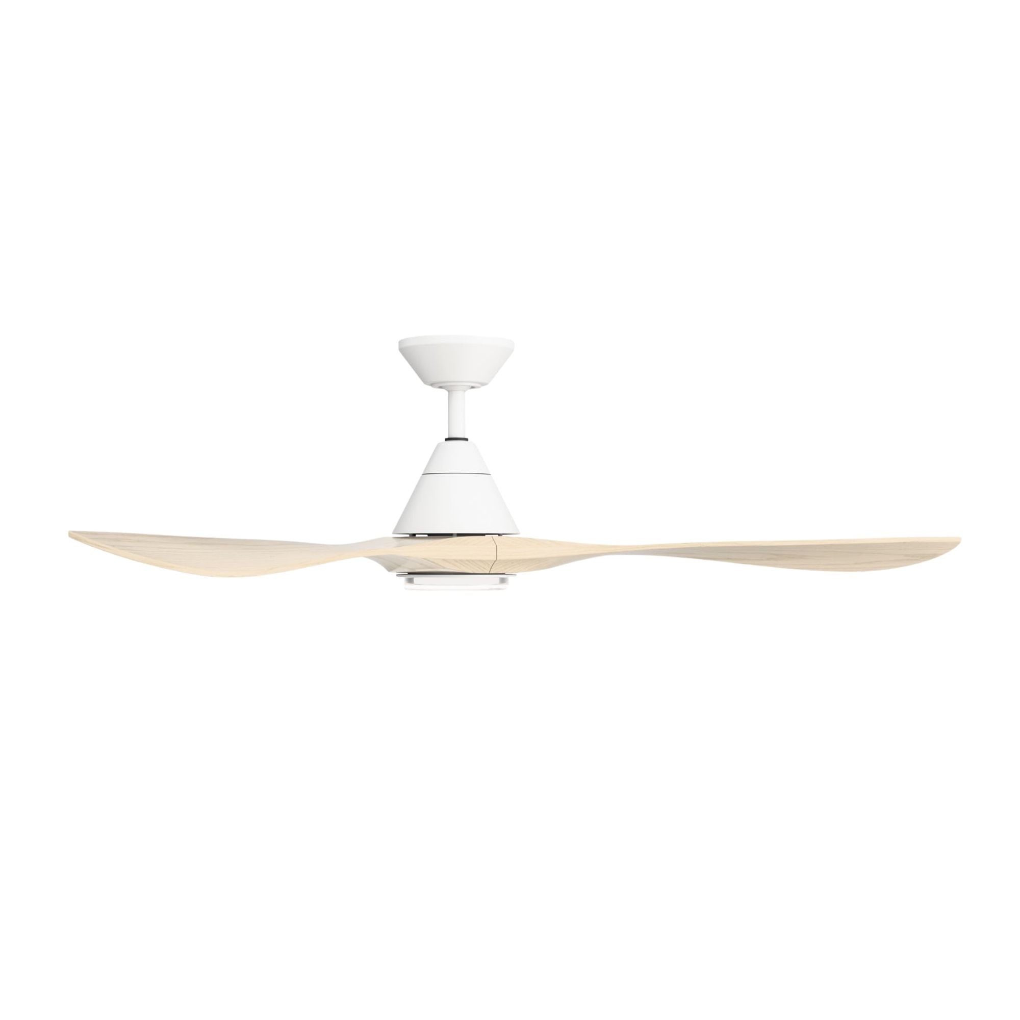 Modern Forms Carve 60" LED Smart Ceiling Fan, Matte White with White Oak Blades