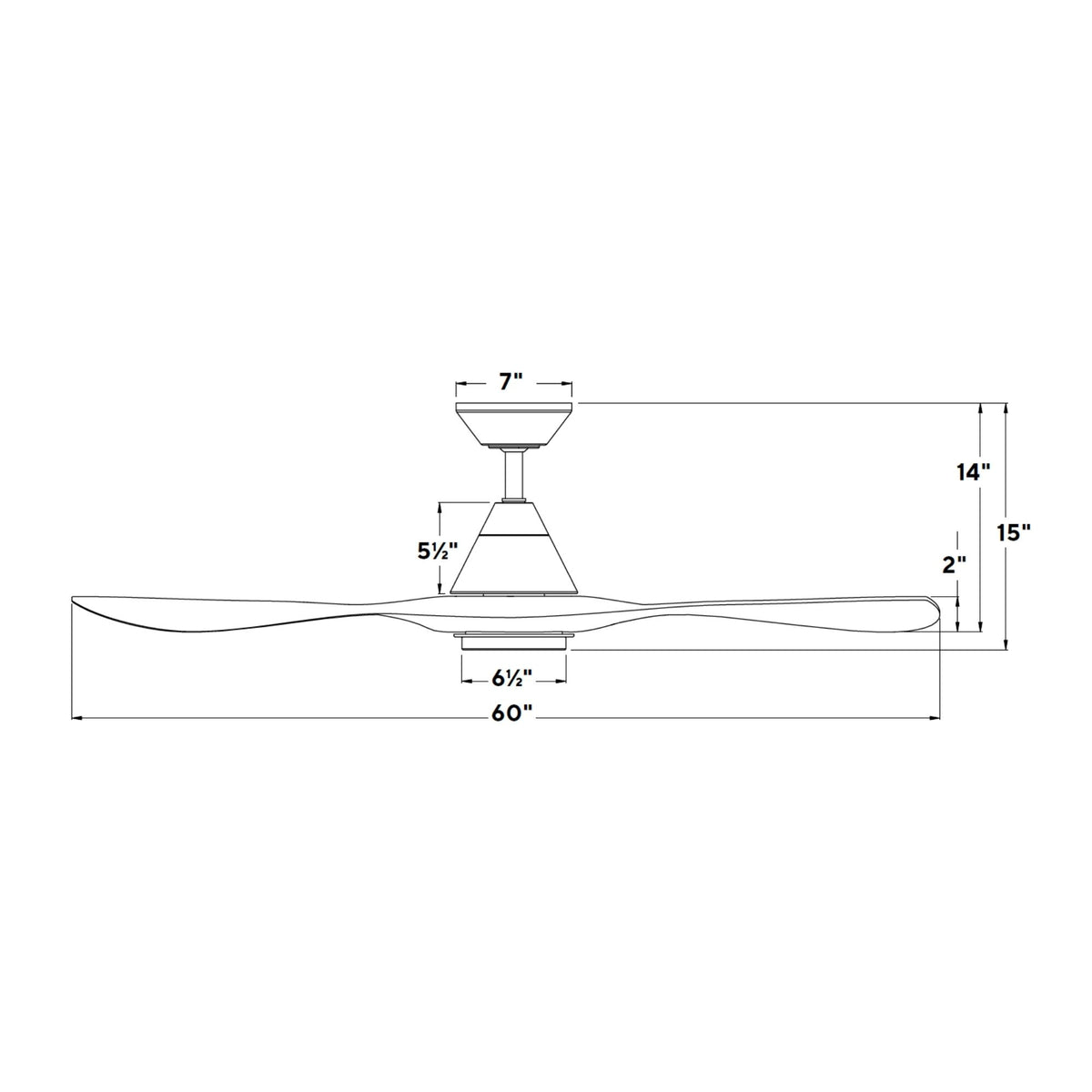 Carve 60" LED Smart Ceiling Fan, Matte White