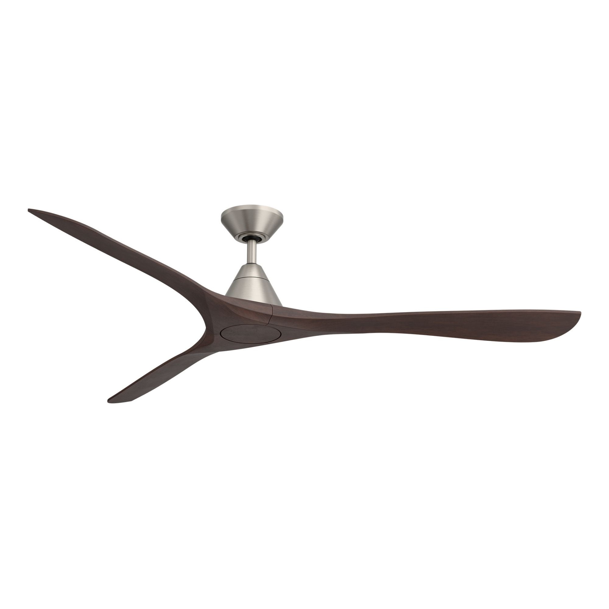 Modern Forms Carve 72" Smart Ceiling Fan, Antique Nickel with Dark Walnut Blades