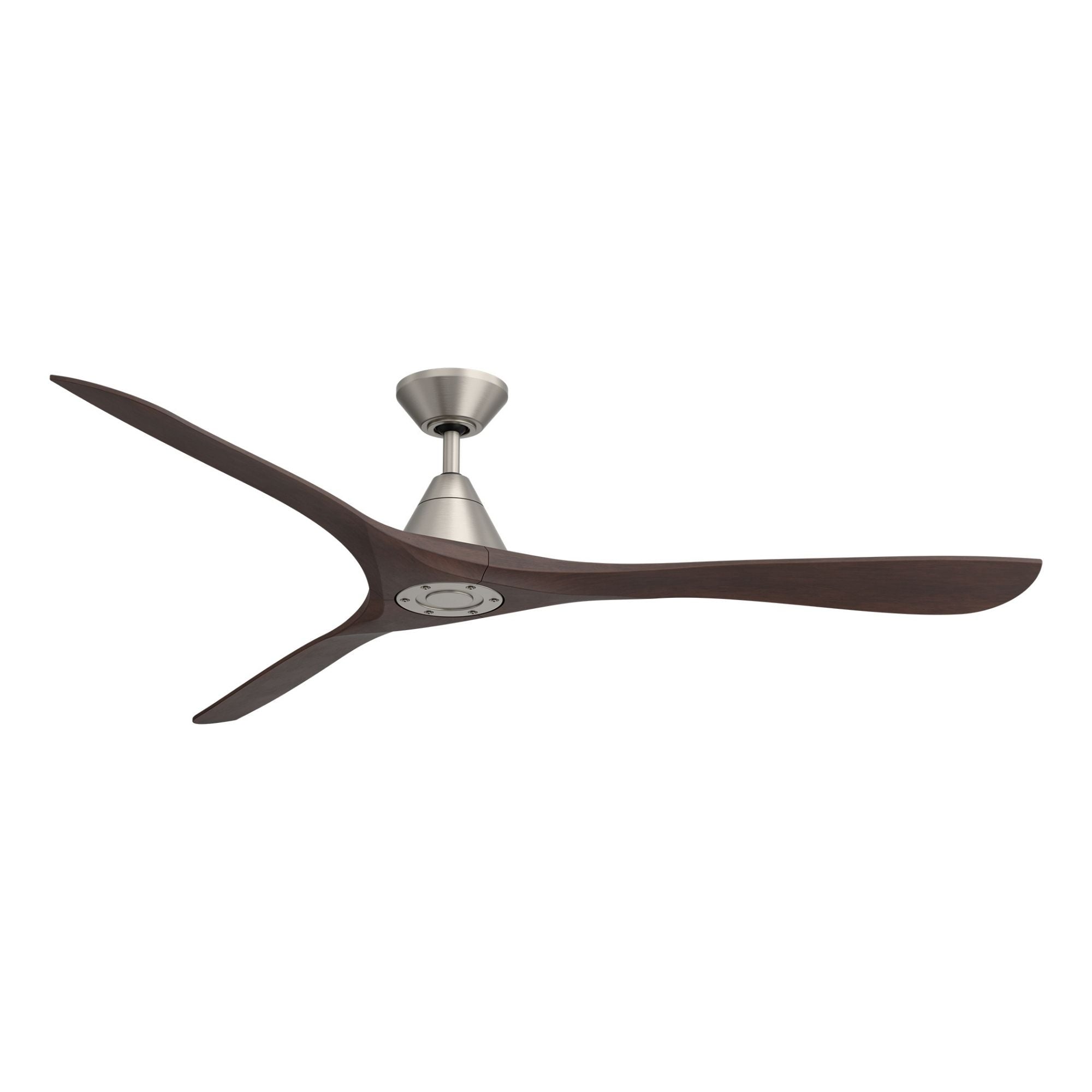 Modern Forms Carve 72" Smart Ceiling Fan, Antique Nickel with Dark Walnut Blades