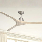 Modern Forms Carve 72" Smart Ceiling Fan, Antique Nickel with White Oak Blades