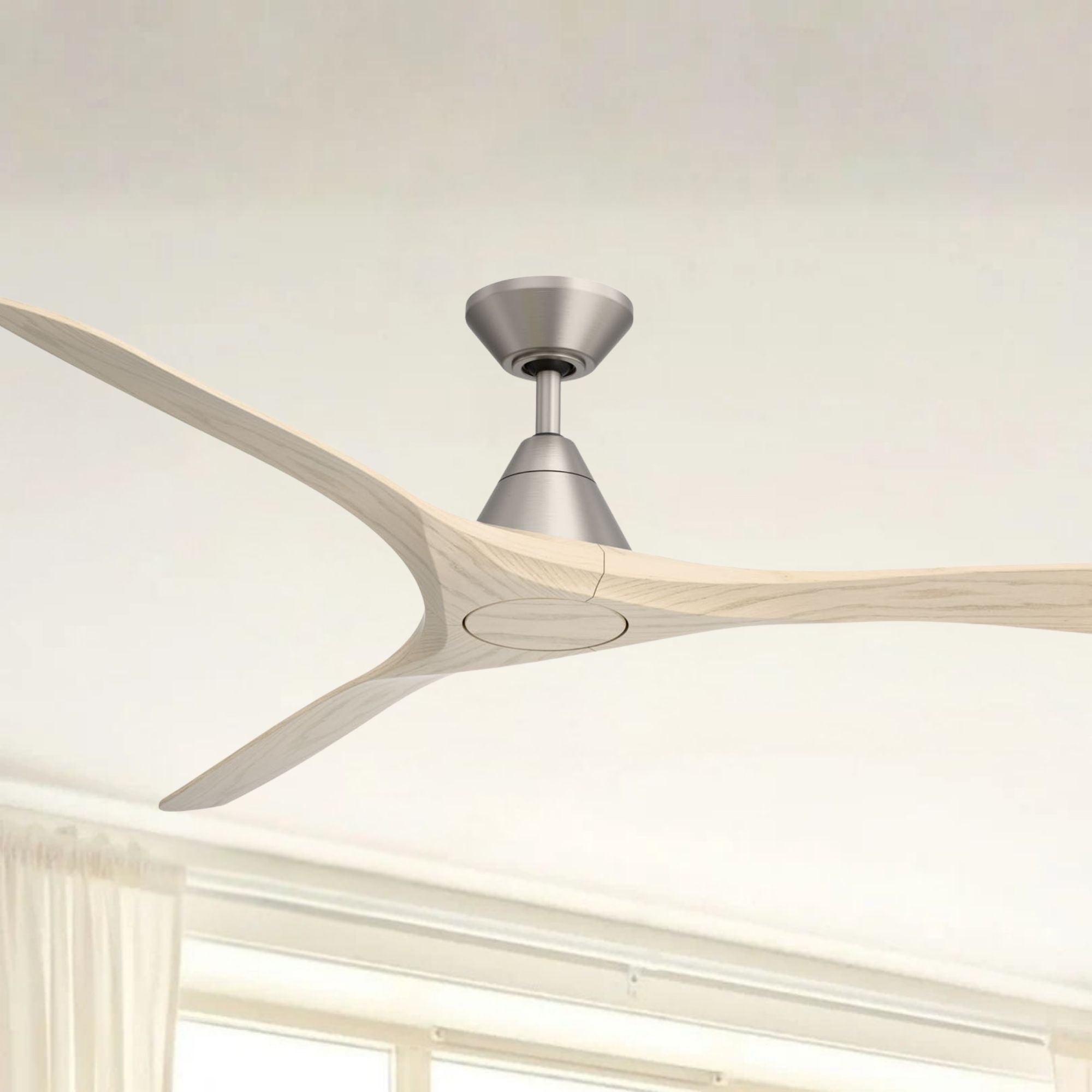 Modern Forms Carve 72" Smart Ceiling Fan, Antique Nickel with White Oak Blades