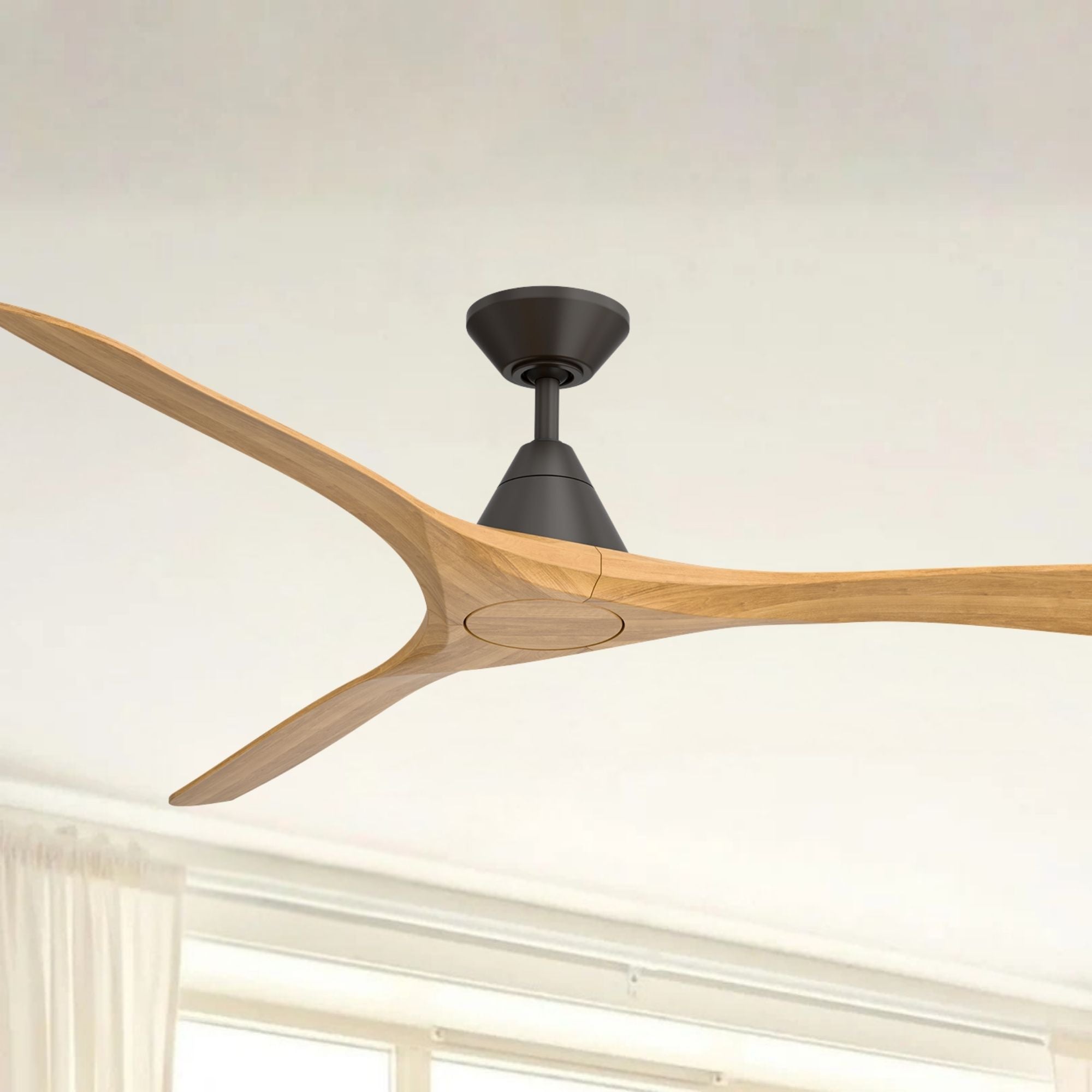 Modern Forms Carve 72" Smart Ceiling Fan, Bronze with Honey Oak Blades