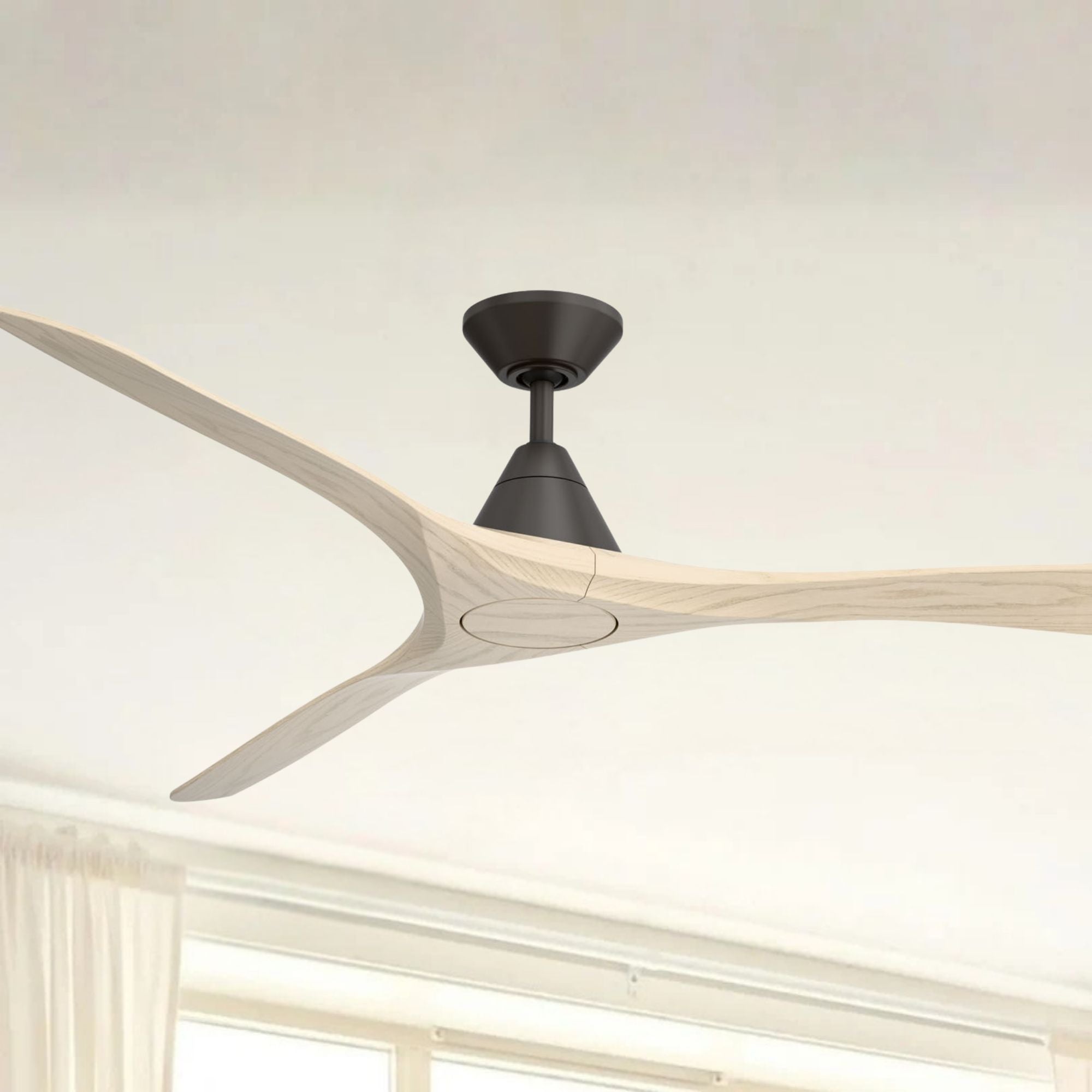 Modern Forms Carve 72" Smart Ceiling Fan, Bronze with White Oak Blades