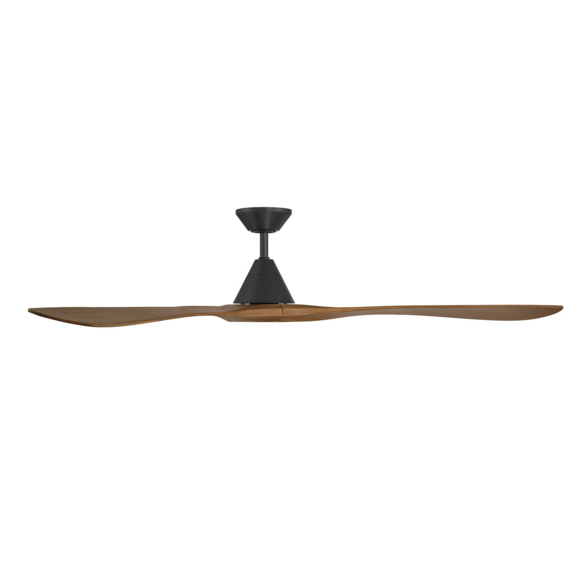 Carve 72" Smart Ceiling Fan, Matte Black with Distressed Koa Blades