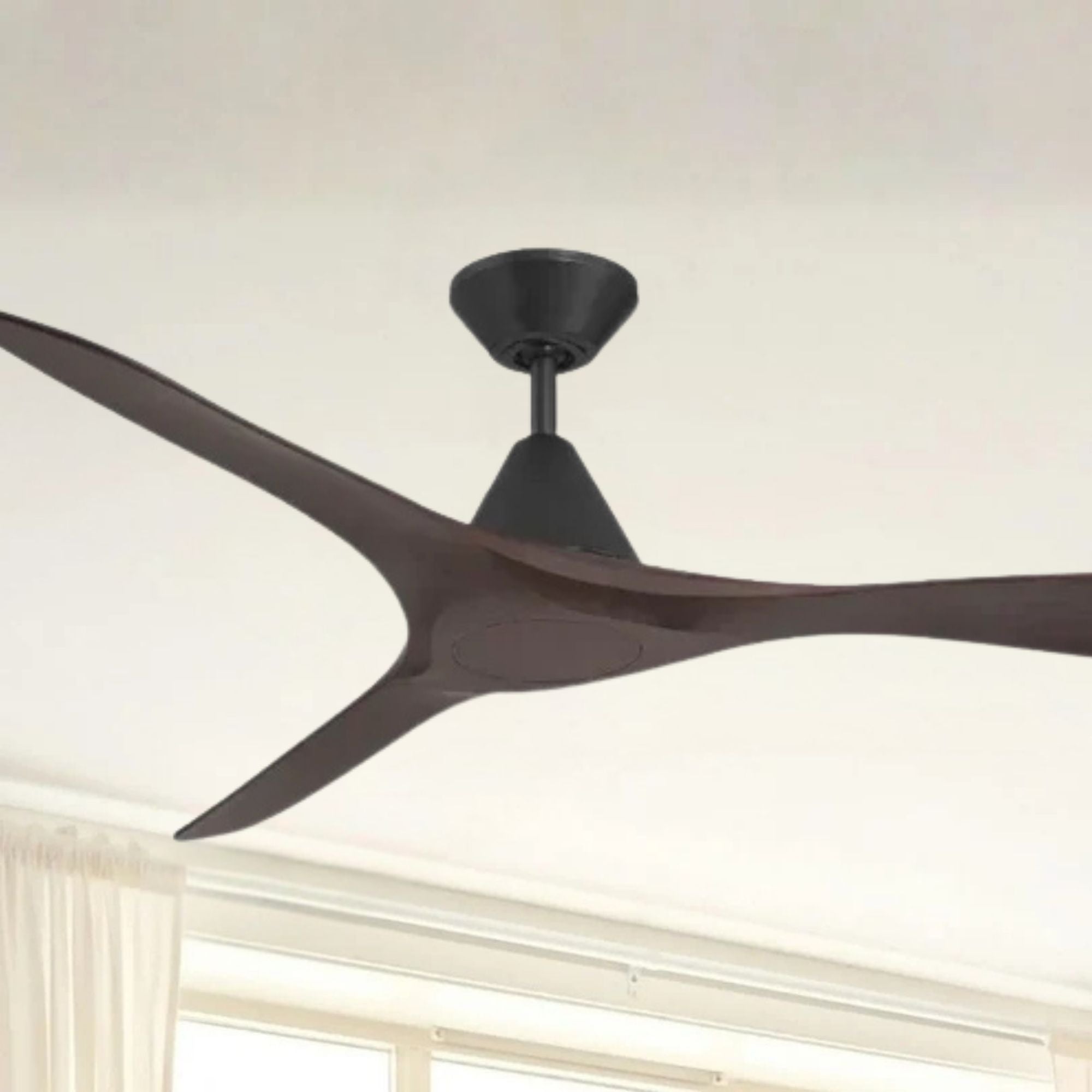 Carve 72" Smart Ceiling Fan, Matte Black with Dark Walnut Blades