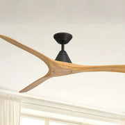Modern Forms Carve 72" Smart Ceiling Fan, Matte Black with Honey Oak Blades