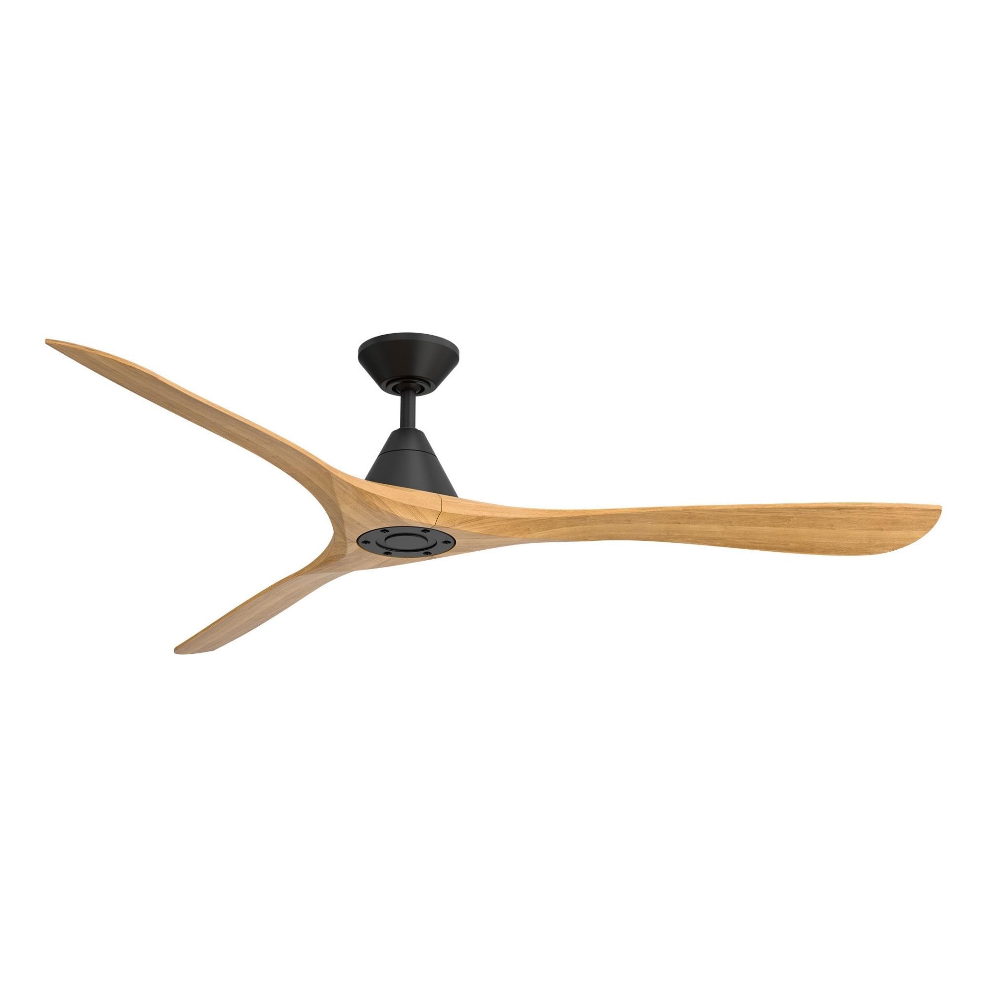 Modern Forms Carve 72" Smart Ceiling Fan, Matte Black with Honey Oak Blades