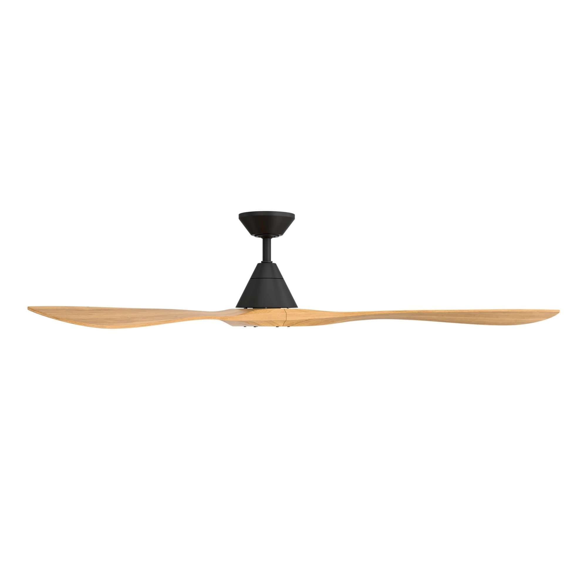 Modern Forms Carve 72" Smart Ceiling Fan, Matte Black with Honey Oak Blades