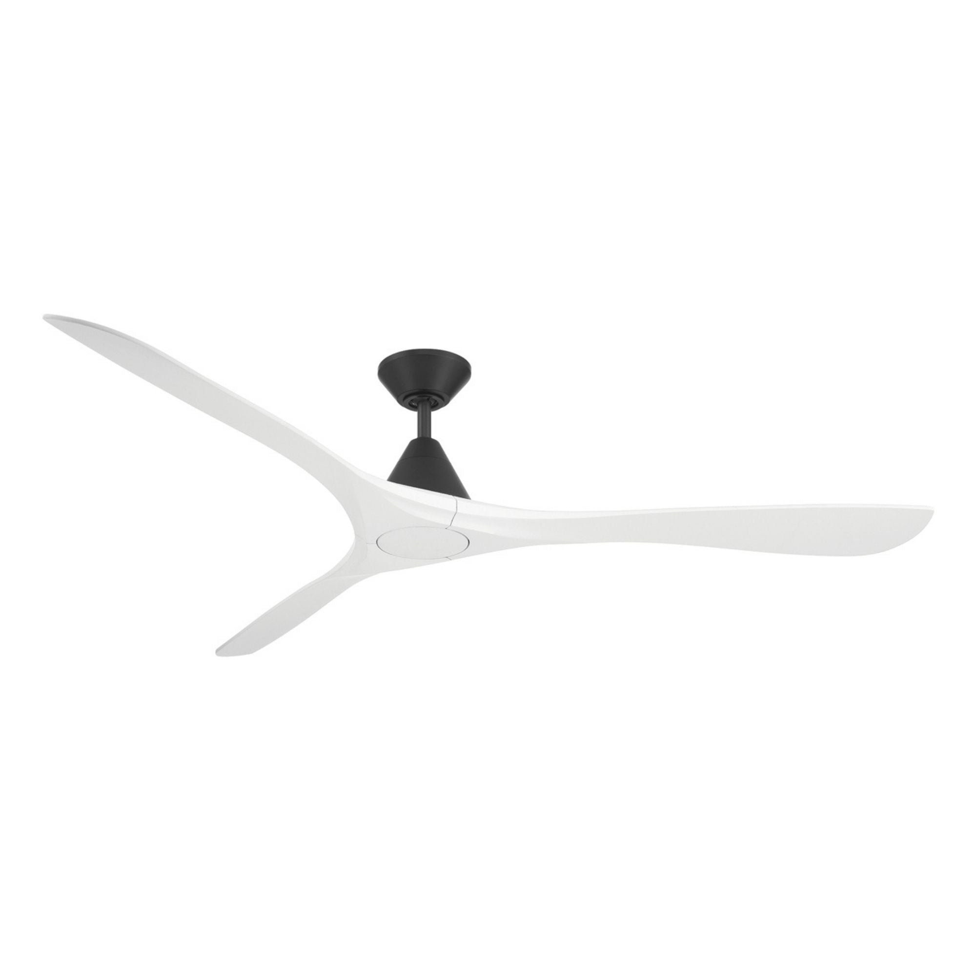 Carve 72" Smart Ceiling Fan, Matte Black with Matte White Blades