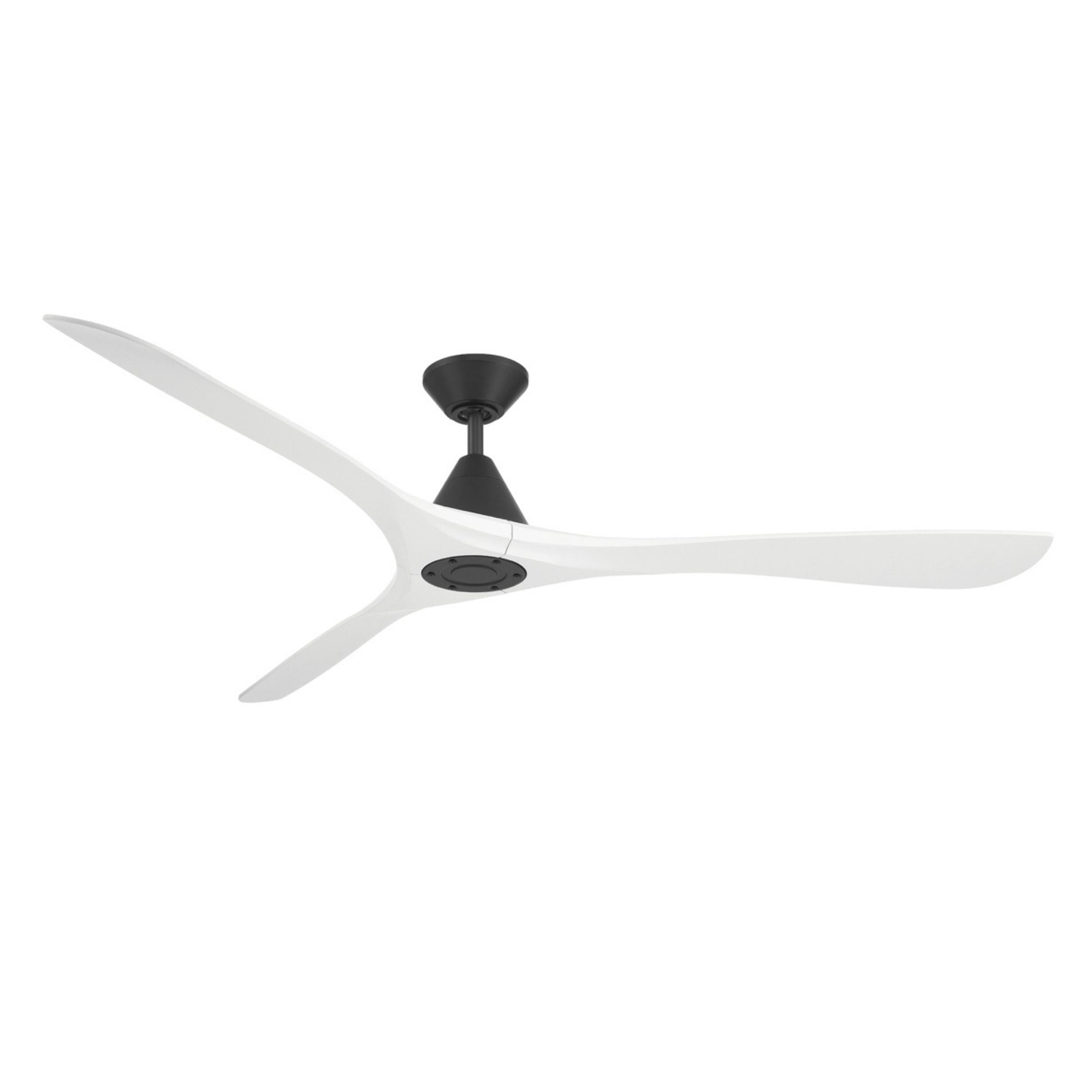 Carve 72" Smart Ceiling Fan, Matte Black with Matte White Blades
