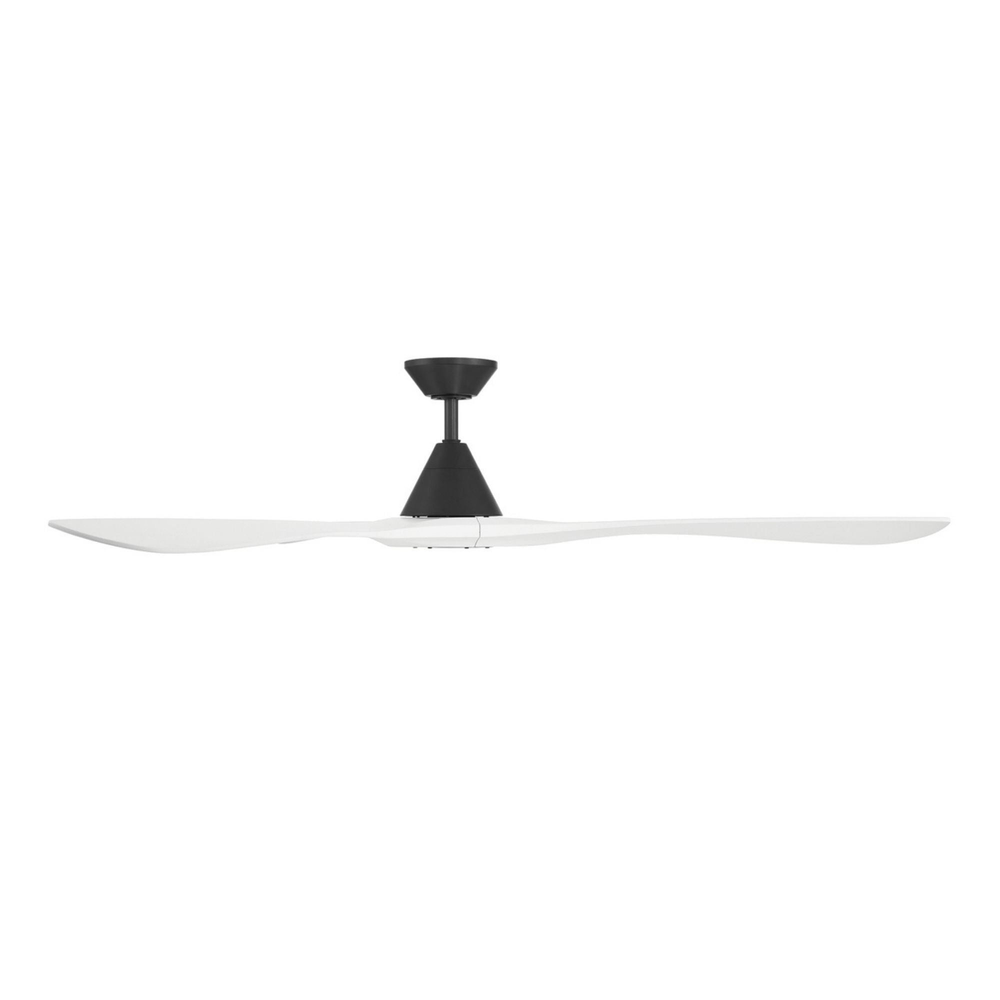 Carve 72" Smart Ceiling Fan, Matte Black with Matte White Blades