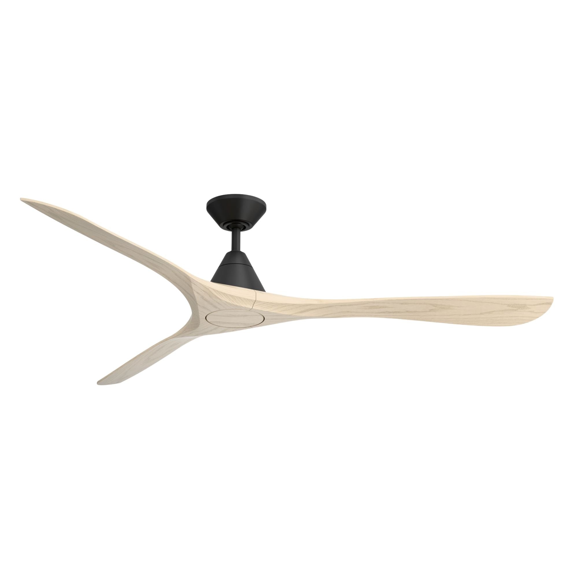 Modern Forms Carve 72" Smart Ceiling Fan, Matte Black with White Oak Blades