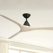 Modern Forms Carve 72" Smart Ceiling Fan, Matte Black with White Oak Blades