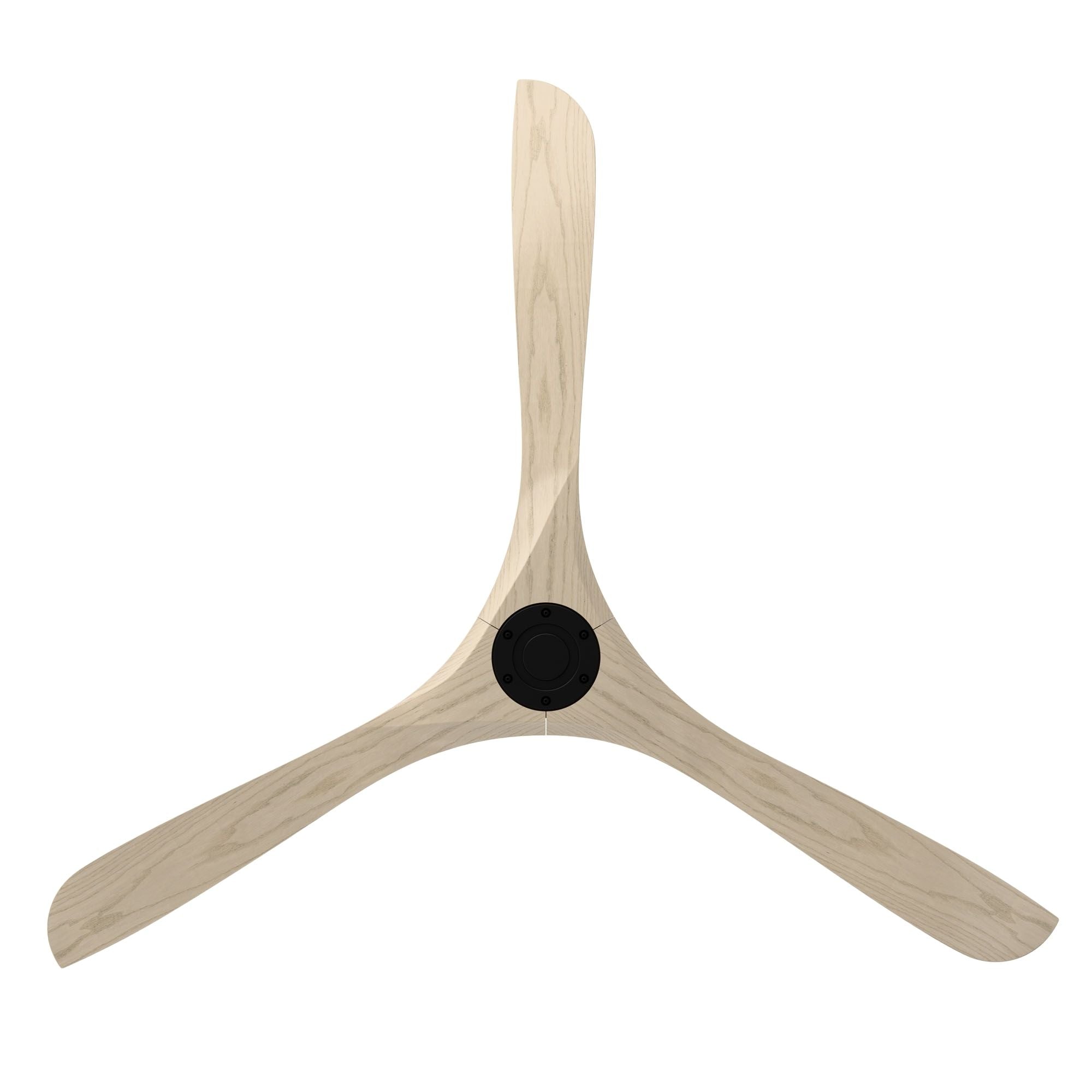 Modern Forms Carve 72" Smart Ceiling Fan, Matte Black with White Oak Blades