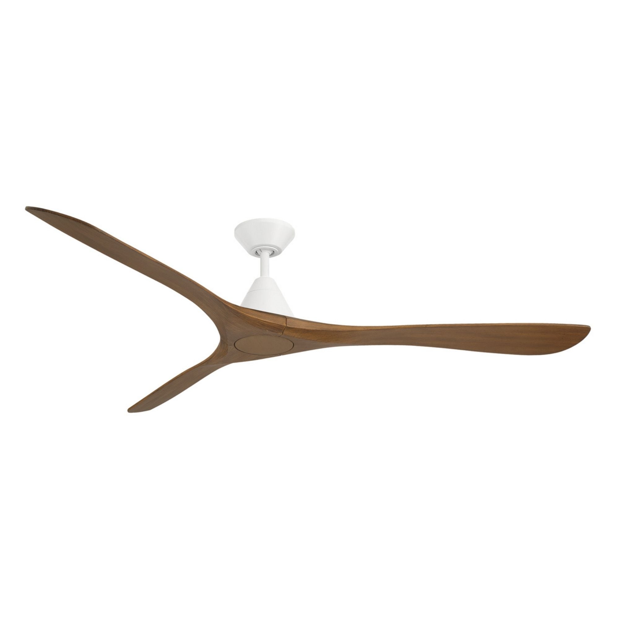 Carve 72" Smart Ceiling Fan, Matte White with Distressed Koa Blades