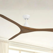 Carve 72" Smart Ceiling Fan, Matte White with Distressed Koa Blades