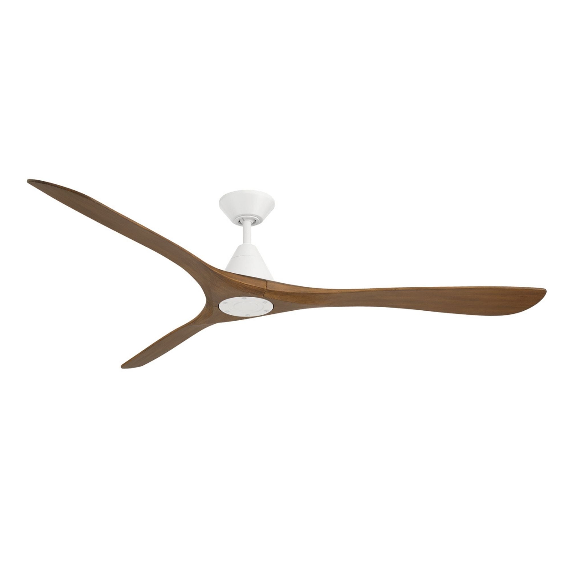 Carve 72" Smart Ceiling Fan, Matte White with Distressed Koa Blades