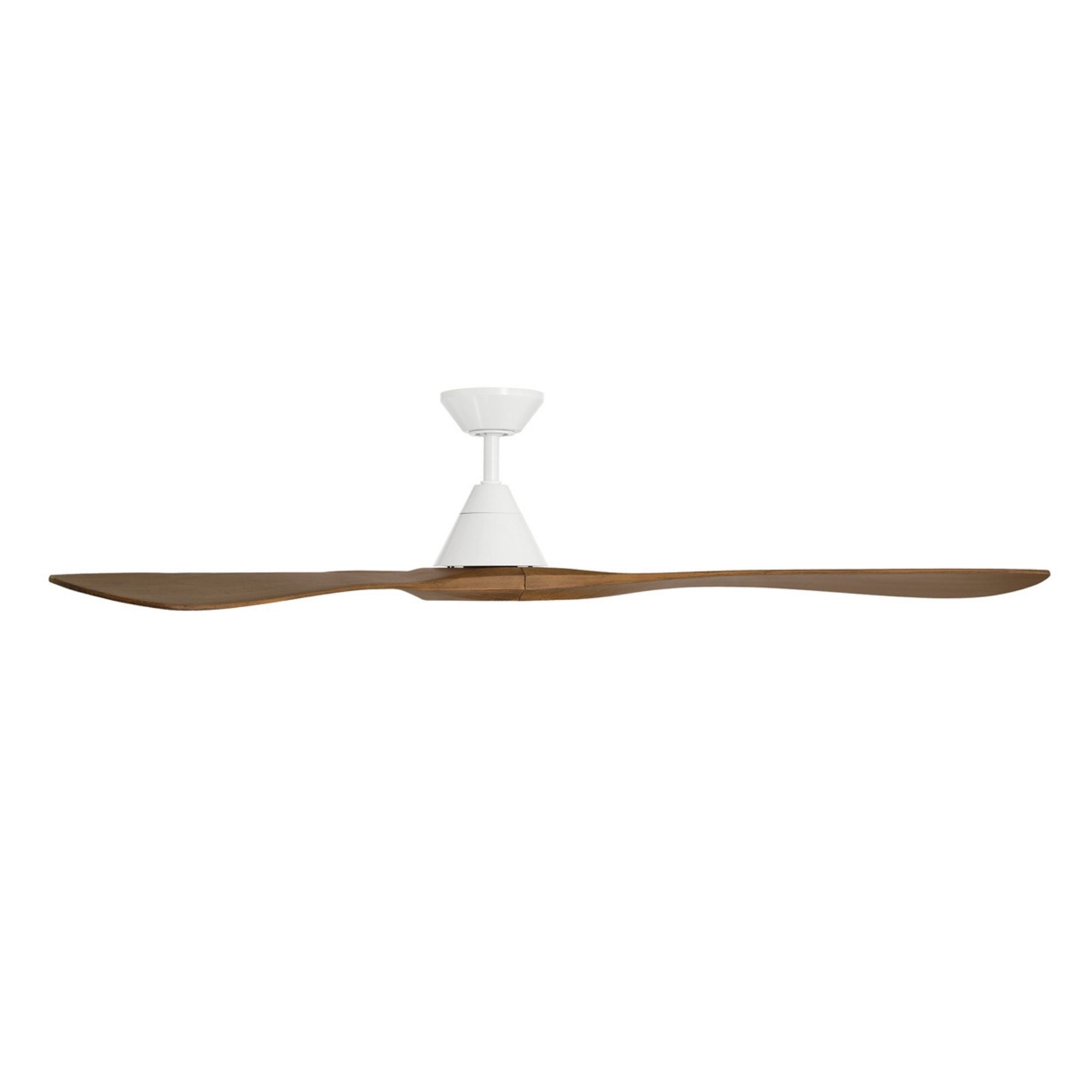 Carve 72" Smart Ceiling Fan, Matte White with Distressed Koa Blades