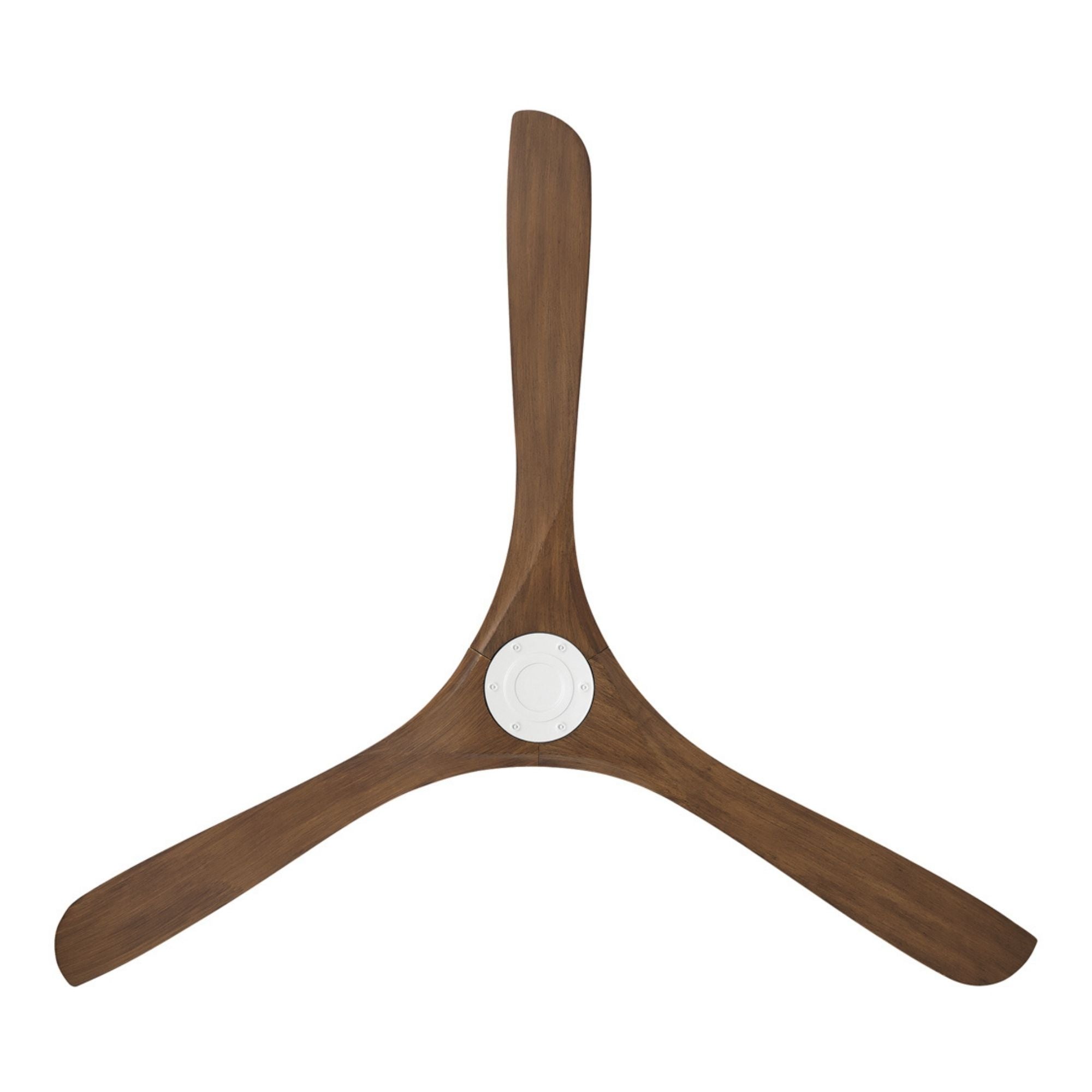 Carve 72" Smart Ceiling Fan, Matte White with Distressed Koa Blades